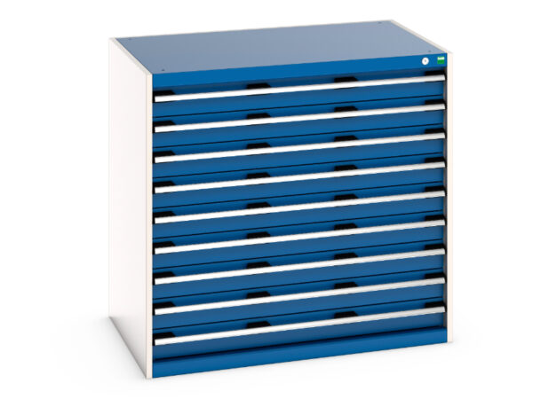 Cubio Drawer Storage Cabinet with 9 Drawers. WxDxH: 1050X750X1000mm Ral 7035/5010 _SKU-40029027.11V