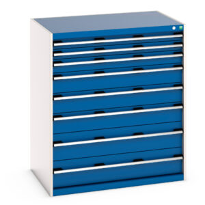 Cubio Drawer Storage Cabinet with 8 Drawers. WxDxH: 1050X750X1200mm Ral 7035/5010 _SKU-40029031.11V