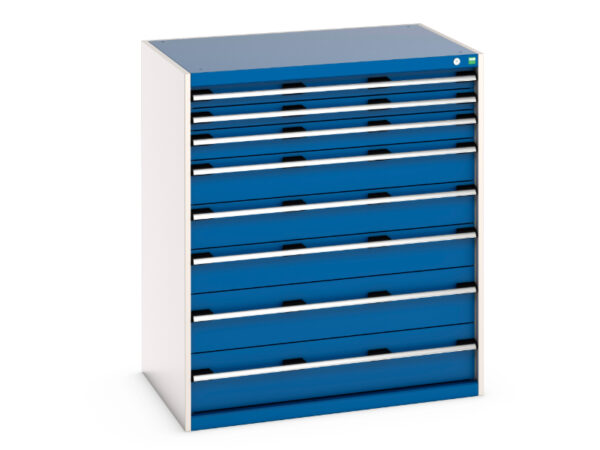Cubio Drawer Storage Cabinet with 8 Drawers. WxDxH: 1050X750X1200mm Ral 7035/5010 _SKU-40029031.11V