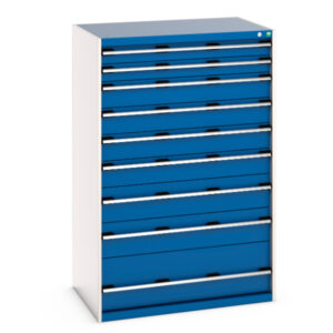Workshop Storage Drawers - 9 Drawers. WxDxH: 1050X750X1600mm Ral 7035/5010 _SKU-40029035.11V
