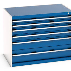 Cubio Drawer Storage Cabinet with 6 Drawers. WxDxH: 1050X750X800mm Ral 7035/5010 _SKU-40029085.11V