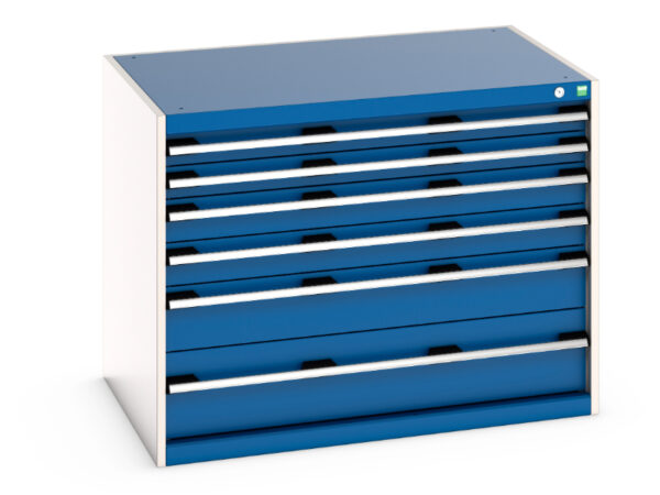 Cubio Drawer Storage Cabinet with 6 Drawers. WxDxH: 1050X750X800mm Ral 7035/5010 _SKU-40029085.11V