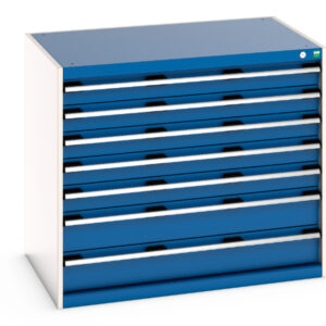 Cubio Drawer Storage Cabinet with 7 Drawers. WxDxH: 1050X750X900mm Ral 7035/5010 _SKU-40029091.11V