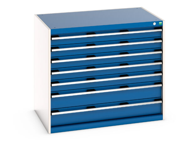Cubio Drawer Storage Cabinet with 7 Drawers. WxDxH: 1050X750X900mm Ral 7035/5010 _SKU-40029091.11V