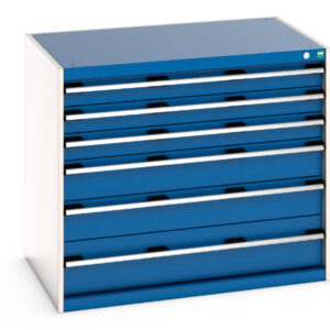 Cubio Drawer Storage Cabinet with 6 Drawers. WxDxH: 1050X750X900mm Ral 7035/5010 _SKU-40029103.11V