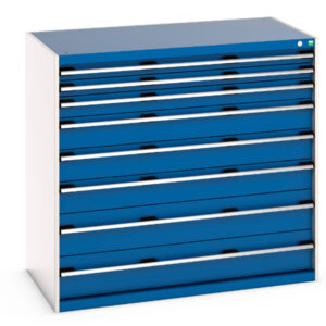 Bott Workplace Drawers - Cubio Drawer Storage Cabinet with 8 Drawers. WxDxH: 1300X750X1200mm Ral 7035/5010 _SKU-40030021.11V