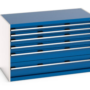 Cubio Drawer Storage Cabinet with 6 Drawers. WxDxH: 1300X750X800mm Ral 7035/5010 _SKU-40030071.11V