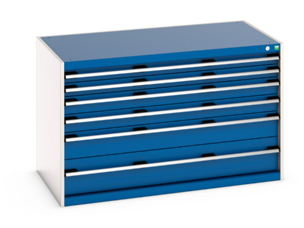 Cubio Drawer Storage Cabinet with 6 Drawers. WxDxH: 1300X750X800mm Ral 7035/5010 _SKU-40030071.11V