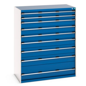 Drawer Storage Cabinet with 9 Drawers - WxDxH: 1300X750X1600mm Ral 7035/5010 _SKU-40030075.11V