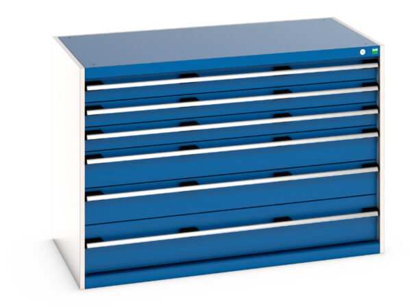 Cubio Drawer Storage Cabinet with 6 Drawers. WxDxH: 1300X750X900mm Ral 7035/5010 _SKU-40030085.11V