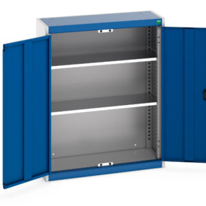 1M High Metal Cupboard Storage - Cubio Cupboard Storage with 2 Shelves. WxDxH: 800X325X1000mm Ral 7035/5010 _SKU-40031009.11V