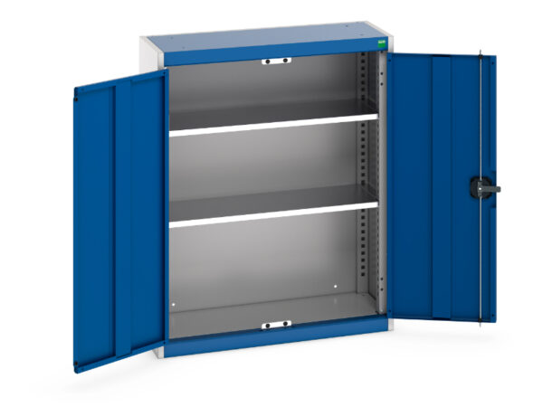 1M High Metal Cupboard Storage - Cubio Cupboard Storage with 2 Shelves. WxDxH: 800X325X1000mm Ral 7035/5010 _SKU-40031009.11V