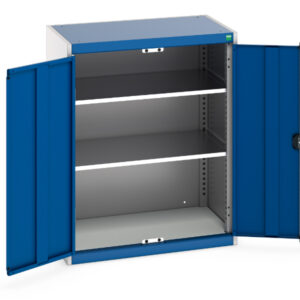 Workshop Metal Storage Cupboard Storages - Cubio Cupboard Storage with 2 Shelves. WxDxH: 800X525X1000mm Ral 7035/5010 _SKU-40031021.11V