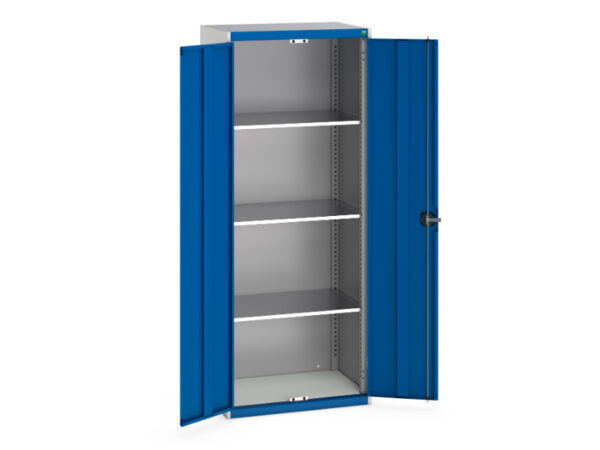 Cubio Cupboard Storage with 3 Shelves. WxDxH: 800X525X2000mm Ral 7035/5010 _SKU-40031024.11V