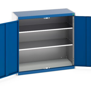 Cubio Cupboard Storage with 2 Shelves. WxDxH: 1050X525X1000mm Ral 7035/5010 _SKU-40031027.11V