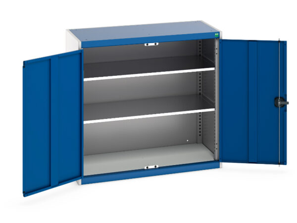 Cubio Cupboard Storage with 2 Shelves. WxDxH: 1050X525X1000mm Ral 7035/5010 _SKU-40031027.11V