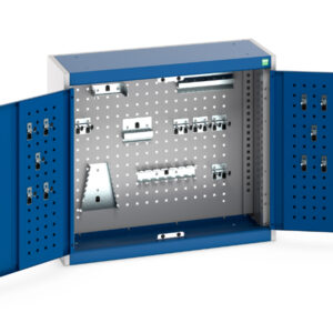Metal Tool Storage Storage Cabinets - Cubio Cupboard Storage with Perfo Backpanel And 20 Piece Hook Kit. WxDxH: 800X325X700mm Ral 7035/5010 _SKU-40031066.11V