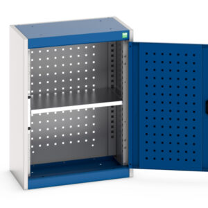 Cubio Cupboard Storage with Perfo Backpanel And 1X Shelf. WxDxH: 525X325X700mm Ral 7035/5010 _SKU-40031077.11V