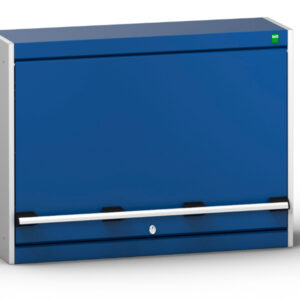 Cubio Cupboard Storage with Louvre Backpanel And Lift Up Door. WxDxH: 1050X325X600mm Ral 7035/5010 _SKU-40031087.11V