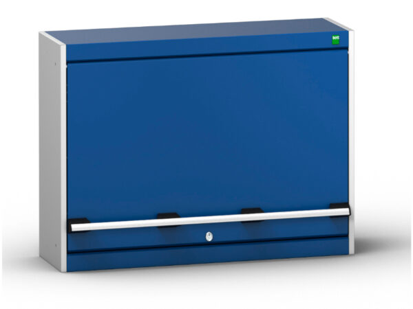 Cubio Cupboard Storage with Louvre Backpanel And Lift Up Door. WxDxH: 1050X325X600mm Ral 7035/5010 _SKU-40031087.11V