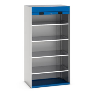 Bott Heavy Duty Cupboard Storage with Roller Door - 4X Shelves. WxDxH: 1050X650X2000mm Ral 7035/5010 _SKU-40201011.11V