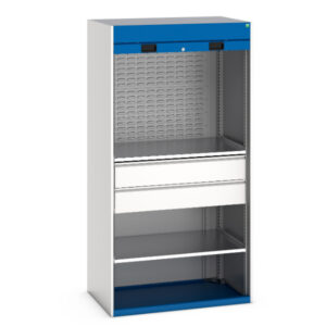 Bott Workshop Cupboard Storages - Cubio Cupboard Storage 2X Shelves 2X 175 Drws 2X Louvre Panels. WxDxH: 1050X650X2000mm Ral 7035/5010 _SKU-40201023.11V