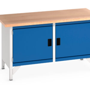 Workbench Metal Cupboard Storage - Cubio Storage Bench (Mpx) Full Cupboard Storage / Full Cupboard Storage. WxDxH: 1500X750X840mm Ral 7035/5010 _SKU-41002022.11V