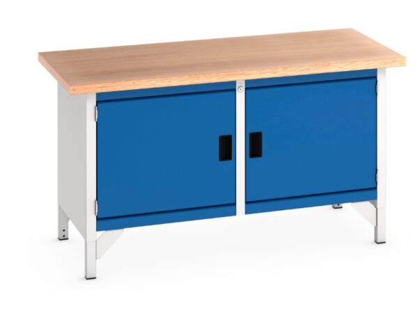 Workbench Metal Cupboard Storage - Cubio Storage Bench (Mpx) Full Cupboard Storage / Full Cupboard Storage. WxDxH: 1500X750X840mm Ral 7035/5010 _SKU-41002022.11V