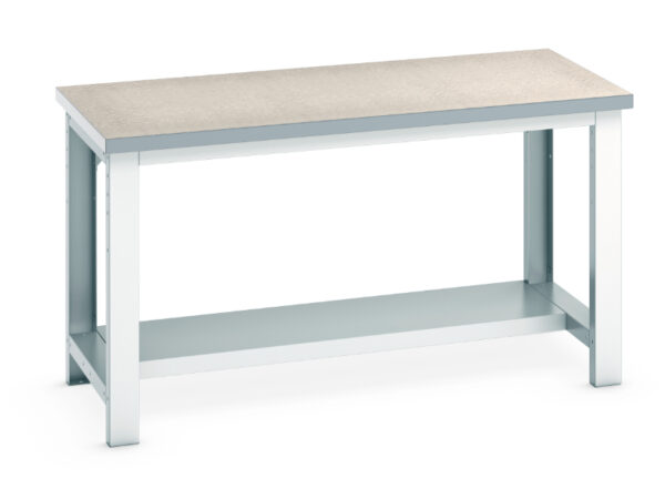 Cubio Framework Bench (Lino) with Half Depth Shelf - WxDxH: 1500X750X840mm Ral 7035 _SKU-41003087.16V