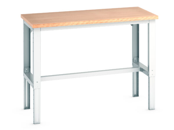 Cubio Workbench - Adjustable Height (Mpx) with 3 Stringers. WxDxH: 1500X750X740-1140mm Ral 7035 _SKU-41003118.16V