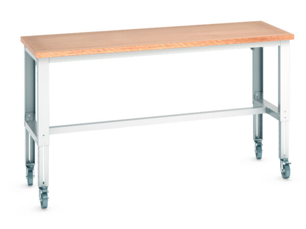 Metal Workstation On Wheels - Cubio Mobile Bench Adj Height (Mpx) . WxDxH: 2000X750X840-1140mm Ral 7035 _SKU-41003292.16V