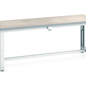 Cubio Stepless Adjustable Height Bench Electric - with Lino Worktop U. K. . WxDxH: 2000X750X840-1140mm Ral 7035 _SKU-41003565.16