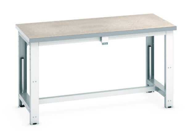 Electric Height Adjustable Workbench - Cubio Stepless Adjustable Height Bench Electric, with Lino Worktop U. K. . WxDxH: 1500X750X840-1140mm Ral 7035 _SKU-41003567.16