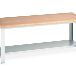 Cubio Framework Bench (Mpx) with Half Depth Shelf. WxDxH: 2000X900X840mm Ral 7035 _SKU-41004019.16V