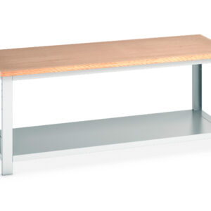 Cubio Framework Bench (Mpx) with Full Base Shelf. WxDxH: 2000X900X840mm Ral 7035 _SKU-41004135.16V