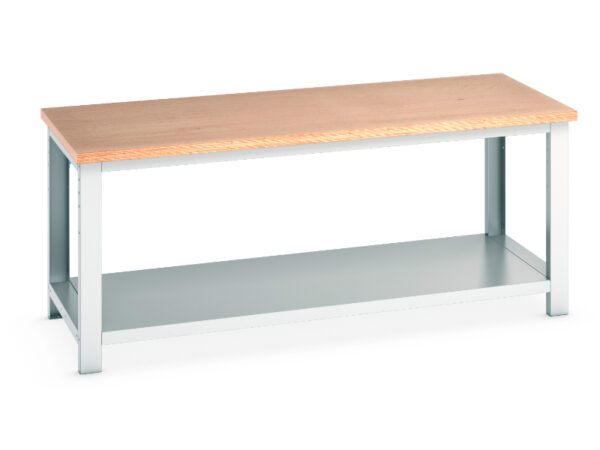 Cubio Framework Bench (Mpx) with Full Base Shelf. WxDxH: 2000X900X840mm Ral 7035 _SKU-41004135.16V
