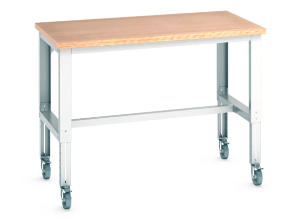 Mobile Workbench with Adjustable Legs - Cubio Mobile Bench Adj Height (Mpx) . WxDxH: 1500X900X840-1140mm Ral 7035 _SKU-41004141.16V