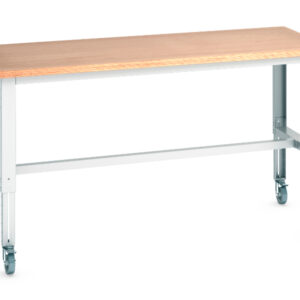 Large Workbench On Wheels - Cubio Mobile Bench Adj Height (Mpx) . WxDxH: 2000X900X840-1140mm Ral 7035 _SKU-41004143.16V