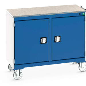 Metal Mobile Storage Cabinet - Cubio Mobile Storage Cabinet 50/50 (Lino) Cupboard Storage / Cupboard Storage. WxDxH: 1050X525X890mm Ral 7035/5010 _SKU-41006002.11V