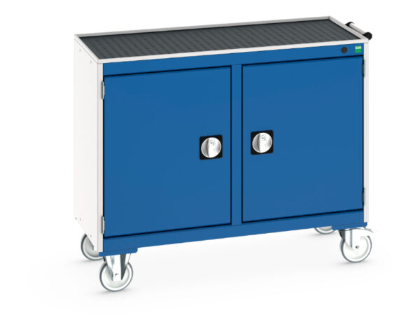 Metal Storage Cabinet On Wheels - Cubio Mobile Storage Cabinet 50/50 (Top Tray) Cupboard Storage / Cupboard Storage. WxDxH: 1050X525X885mm Ral 7035/5010 _SKU-41006003.11V