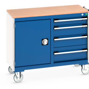 Mobile Steel Storage Cabinet - Cubio Mobile Storage Cabinet 50/50 (Mpx) Cupboard Storage / 4 Drawer. WxDxH: 1050X525X890mm Ral 7035/5010 _SKU-41006004.11V