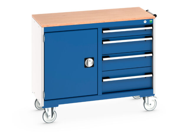 Mobile Steel Storage Cabinet - Cubio Mobile Storage Cabinet 50/50 (Mpx) Cupboard Storage / 4 Drawer. WxDxH: 1050X525X890mm Ral 7035/5010 _SKU-41006004.11V