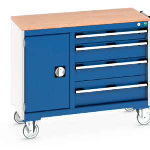 Mobile Metal Storage Cabinet - Cubio Mobile Storage Cabinet 40/60 (Mpx) Cupboard Storage / 4 Drawer. WxDxH: 1050X525X890mm Ral 7035/5010 _SKU-41006010.11V