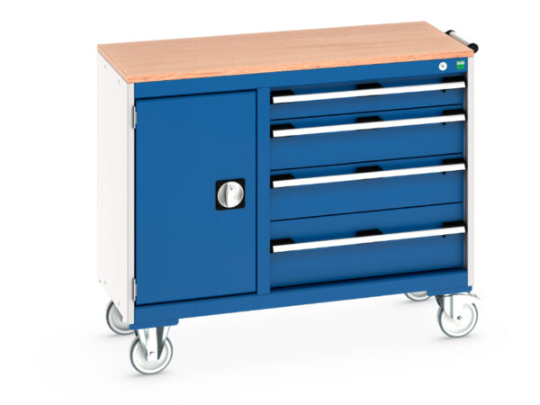 Mobile Metal Storage Cabinet - Cubio Mobile Storage Cabinet 40/60 (Mpx) Cupboard Storage / 4 Drawer. WxDxH: 1050X525X890mm Ral 7035/5010 _SKU-41006010.11V