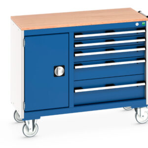 Mobile Storage Cupboard Storage - Cubio Mobile Storage Cabinet 40/60 (Mpx) Cupboard Storage / 5 Drawer. WxDxH: 1050X525X890mm Ral 7035/5010 _SKU-41006013.11V