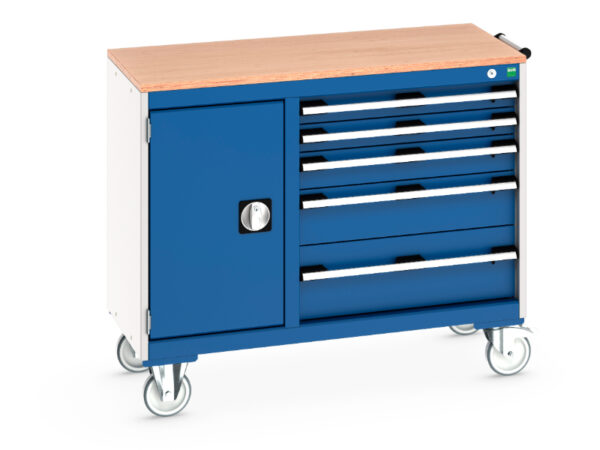 Mobile Storage Cupboard Storage - Cubio Mobile Storage Cabinet 40/60 (Mpx) Cupboard Storage / 5 Drawer. WxDxH: 1050X525X890mm Ral 7035/5010 _SKU-41006013.11V