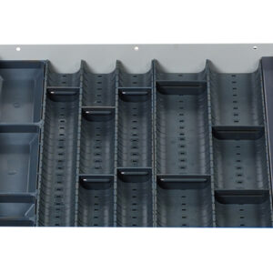 Cubio Trough Block Divider Kit 15 Compartment for Storage Cabinet - WxDxH: 525X525X28mm Plastic Ral 7011 _SKU-43020004