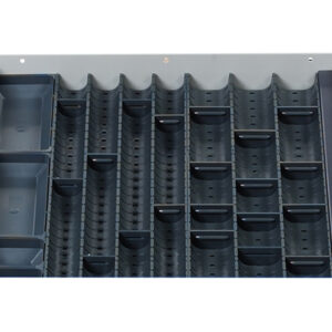 Bott Storage Cabinet Drawer Dividers - Cubio Trough Block Divider Kit 21 Compartment for Storage Cabinet - WxDxH: 525X525X28mm Plastic Ral 7011 _SKU-43020005