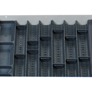 Cubio Trough Block Divider - Kit 18 Compartment for Storage Cabinet - WxDxH: 525X525X28mm Plastic Ral 7011 _SKU-43020006