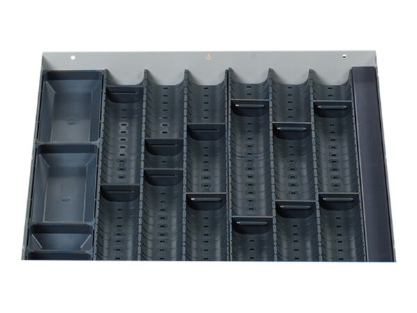 Cubio Trough Block Divider - Kit 18 Compartment for Storage Cabinet - WxDxH: 525X525X28mm Plastic Ral 7011 _SKU-43020006